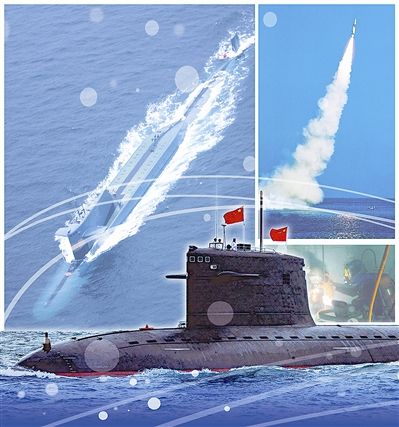 中國攻擊核潛艇和彈道導彈核潛艇畫面