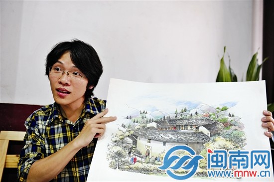 小施和他的作品，安溪龍涓土堡