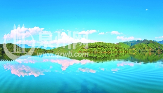 山美水庫一角。