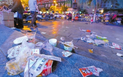 隨意丟棄的垃圾到處可見