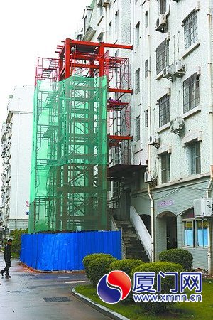 金尚小區(qū)已有幾棟老舊住宅安裝電梯