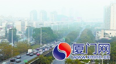 廈門市區(qū)的天空灰蒙蒙