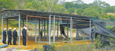 思明區(qū)行政執(zhí)法局對(duì)位于東坪山一處違法建筑進(jìn)行拆除。