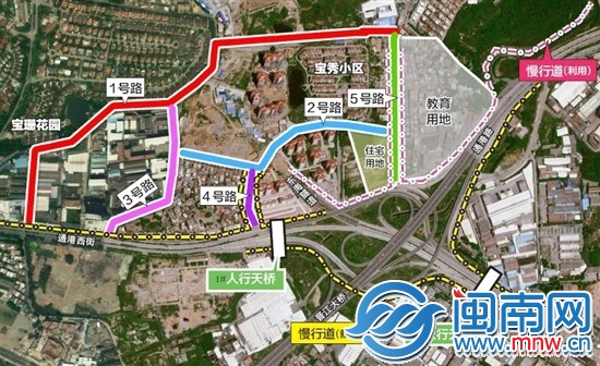 東海立交慢行系統(tǒng)規(guī)劃方案示意圖（長旺制圖）