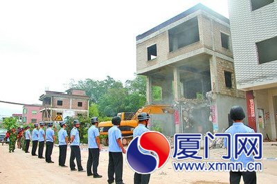 同安昨拆除云埔村一處影響高速施工違建