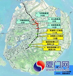 島內(nèi)8個(gè)下穿鐵路通道